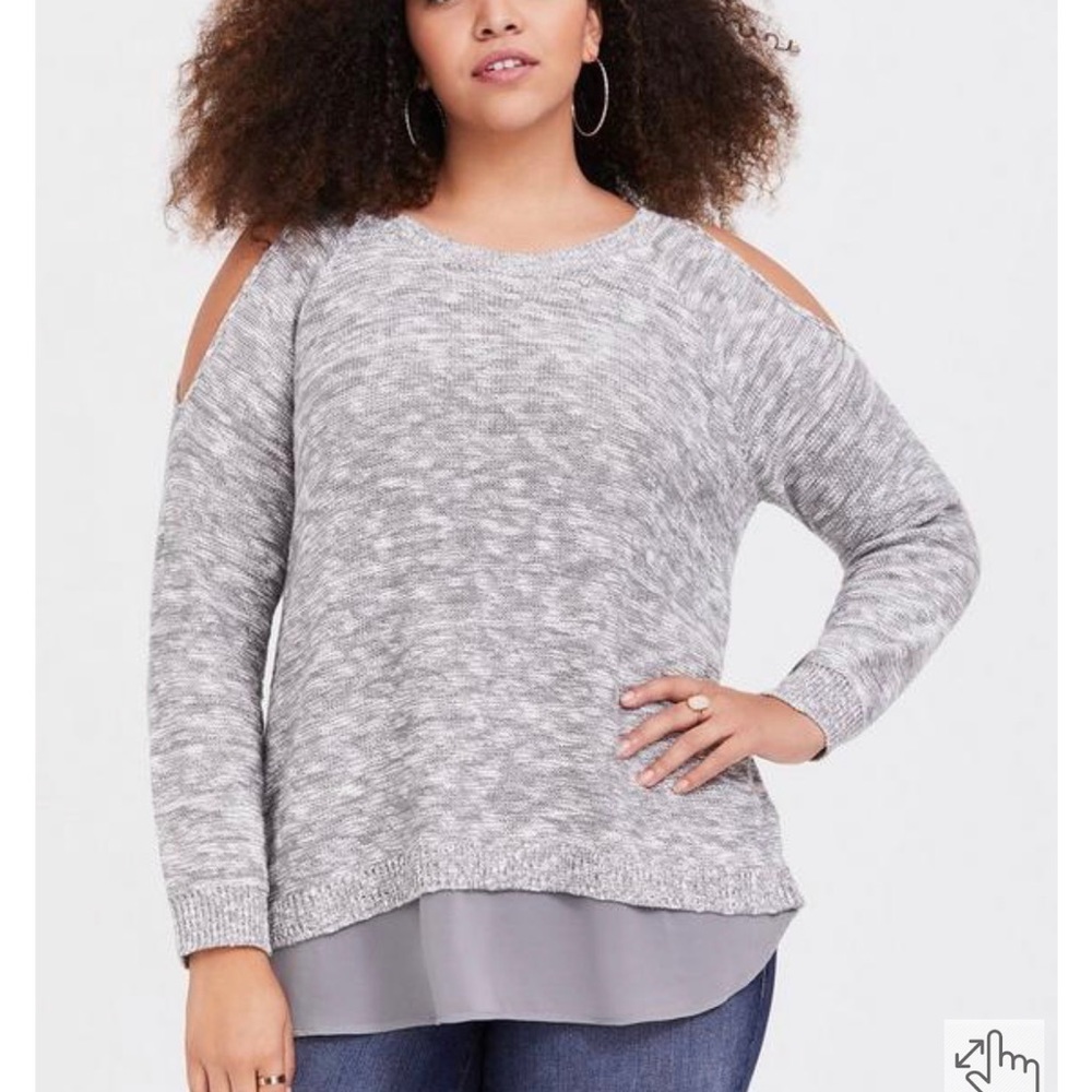 Torrid Marled Cold Shoulder Pullover Sweater - image 3